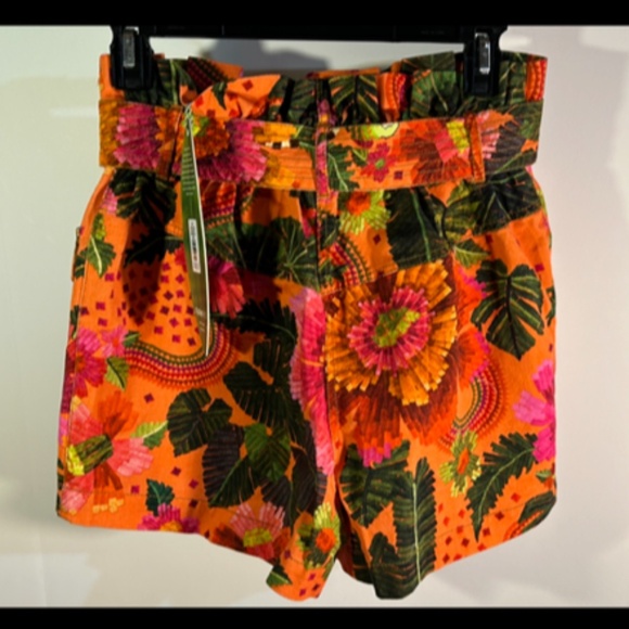 Farm Rio Blooming Garden Orange Shorts Size S - NWT - Picture 7 of 16